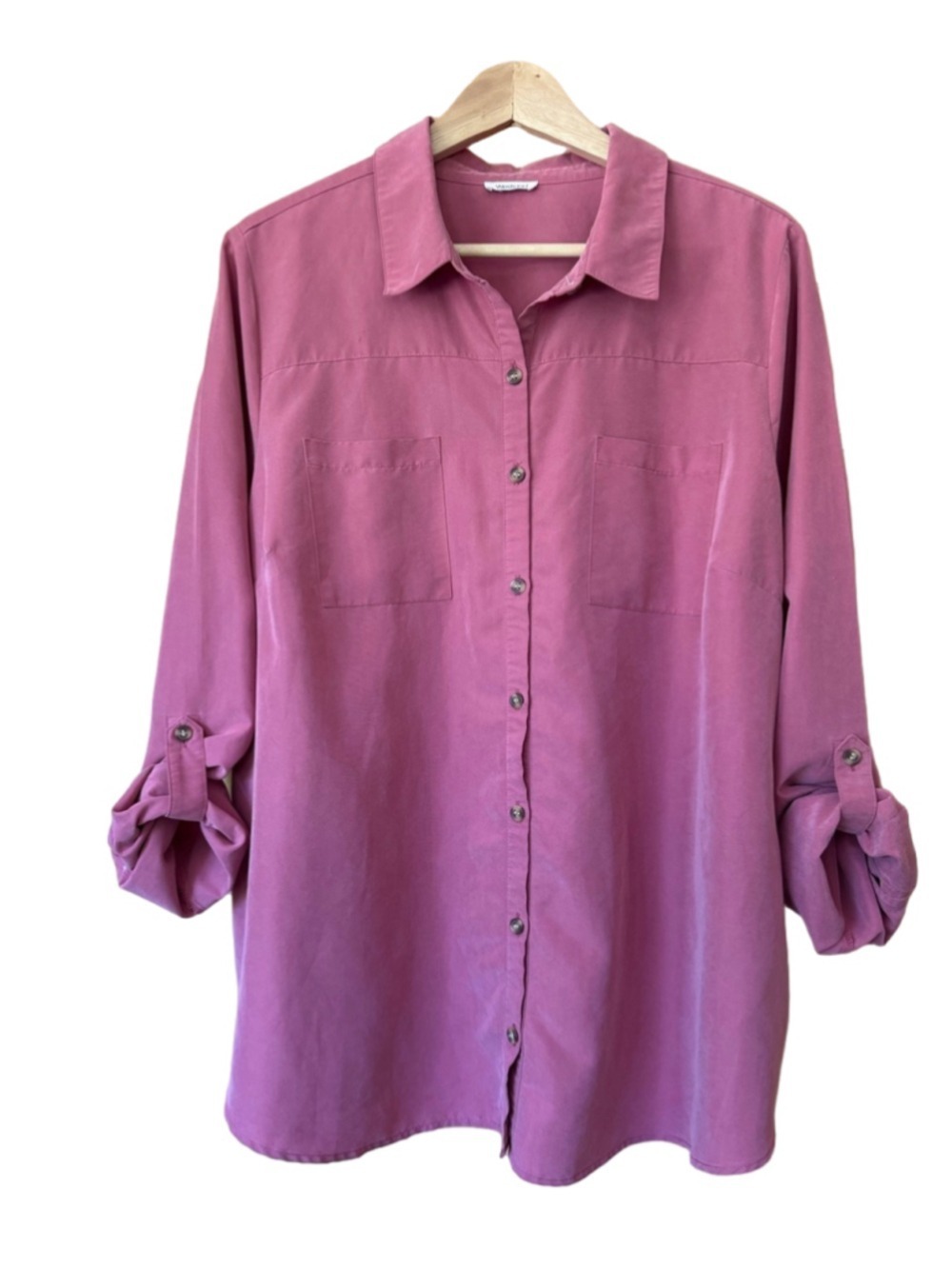 Vintage Westport Dusty Rose Button Front Blouse Plus size 2X